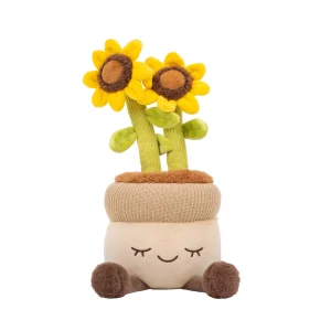 Green House – Vaso con Girasoli Peluche Decorativo 30cm